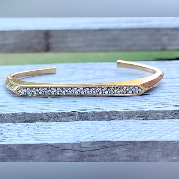 All Saints Jewelry - NWT ALLSAINTS GOLD TONE PAVE OPEN CUFF BRACELET